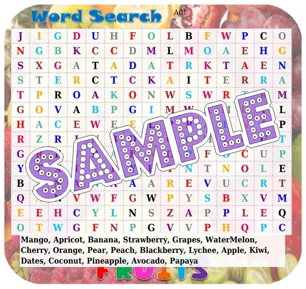 perty Fruits Vegetables theme Paper Games (list1771_1) - 18