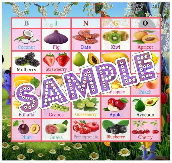 perty Fruits Vegetables theme Tambola Housie (list1550_1) - 36