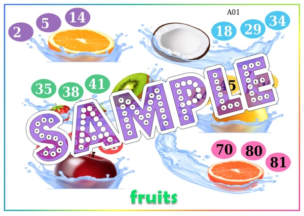 perty Fruits Vegetables theme Tambola Housie (list2303_1) - 16
