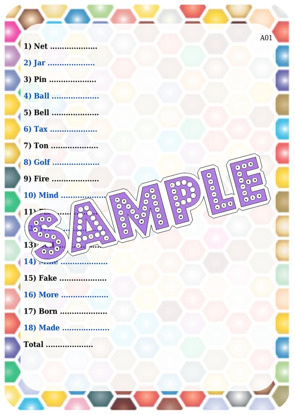 perty Generic theme Paper Games (list1661_1) - 24