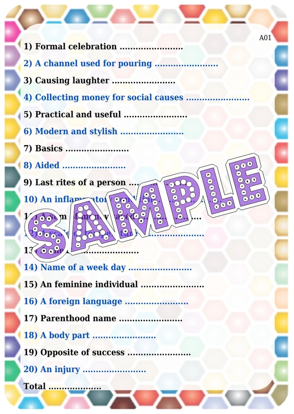 perty Generic theme Paper Games (list1678_1) - 24