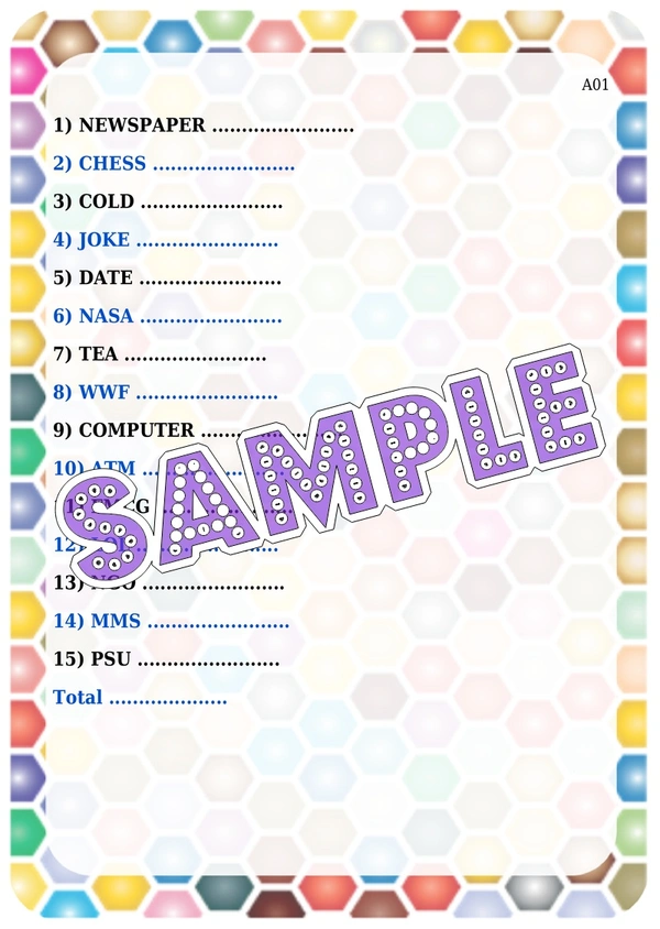 perty Generic theme Paper Games (list1697_1) - 12