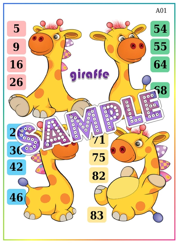 perty Giraffe theme Tambola Housie (list2169_1) - 48