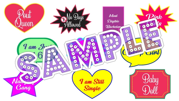 perty Girl theme Props (list3329) - 6 x 4.4