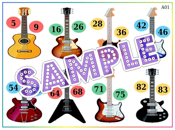 perty Guitar theme Tambola Housie (list2327_1) - 48
