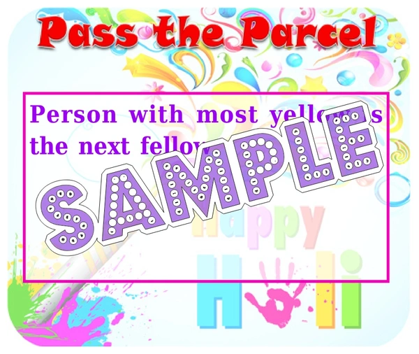 perty Holi theme Paper Games (list1503_1) - 4.4 x 3.7