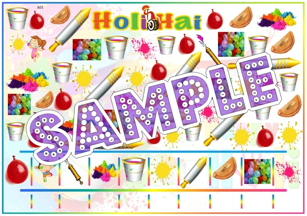 perty Holi theme Paper Games (list1505_1) - 4