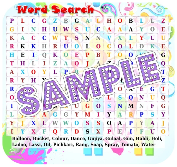 perty Holi theme Paper Games (list1512_1) - 18