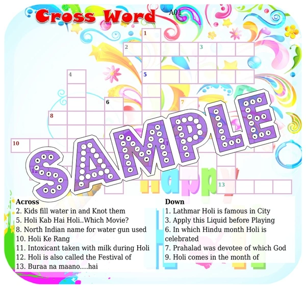 perty Holi theme Paper Games (list1513_1) - 12