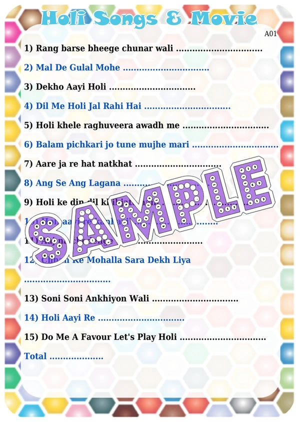 perty Holi theme Paper Games (list1702_1) - 8
