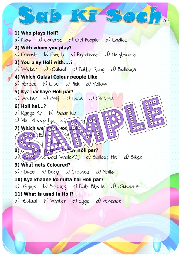 perty Holi theme Paper Games (list890_1) - 8