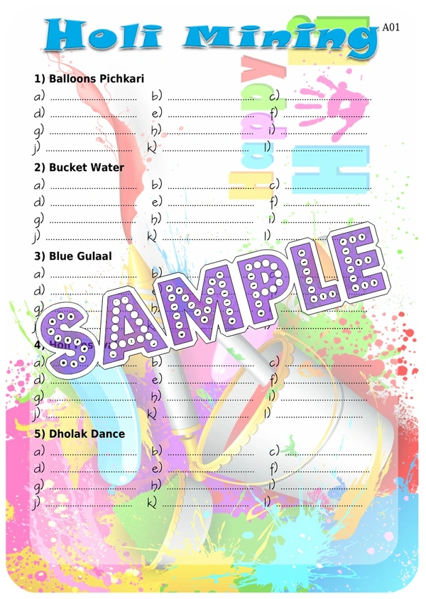 perty Holi theme Paper Games (list891_1) - 8