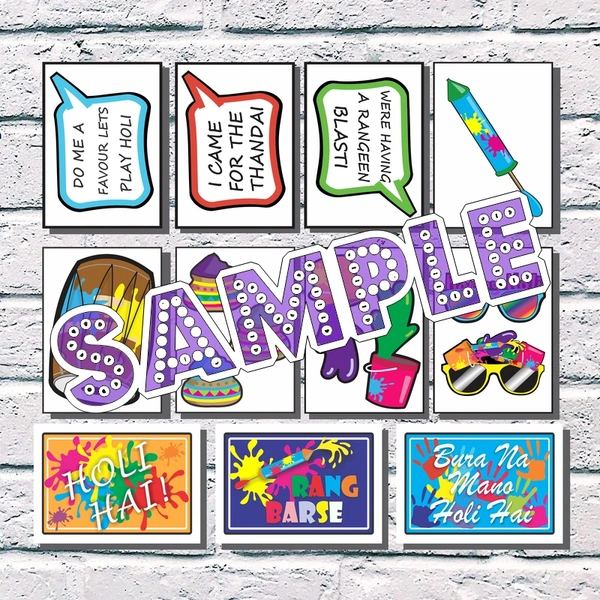 perty Holi theme Props (list1838) - 8.9 x 5.9