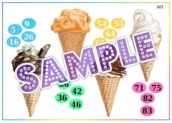perty Icecream theme Tambola Housie (list2621_1) - 48