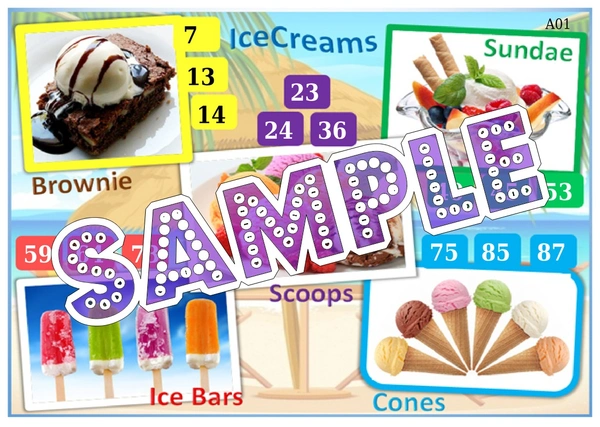 perty Icecream theme Tambola Housie (list436_3) - 48
