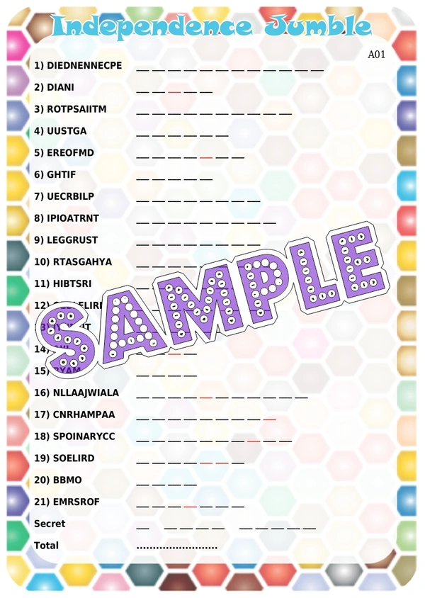 perty Independence Day theme Paper Games (list1777_1) - 8