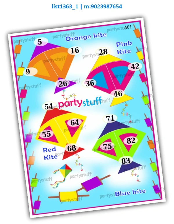 perty Kite theme Tambola Housie (list1363_1) - 48