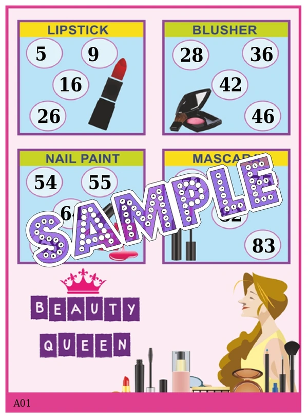 perty Make Up theme Tambola Housie (list1242_1) - 48