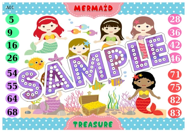 perty Mermaid theme Tambola Housie (list2618_1) - 16