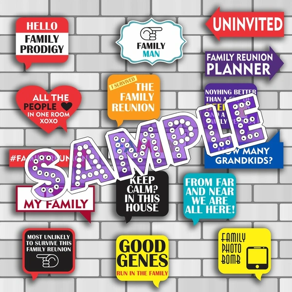 perty My Family theme Props (list3317) - 6 x 4.4