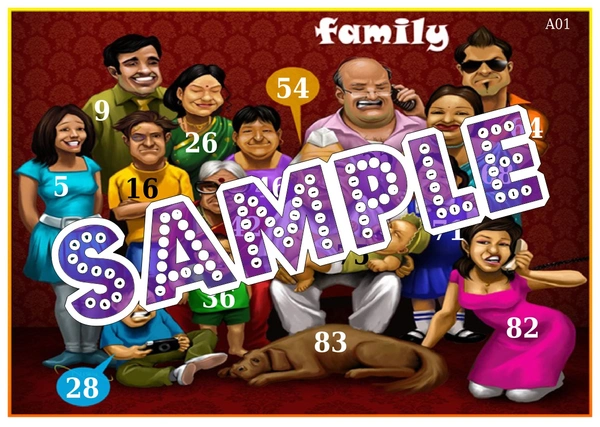 perty My Family theme Tambola Housie (list2034_1) - 48