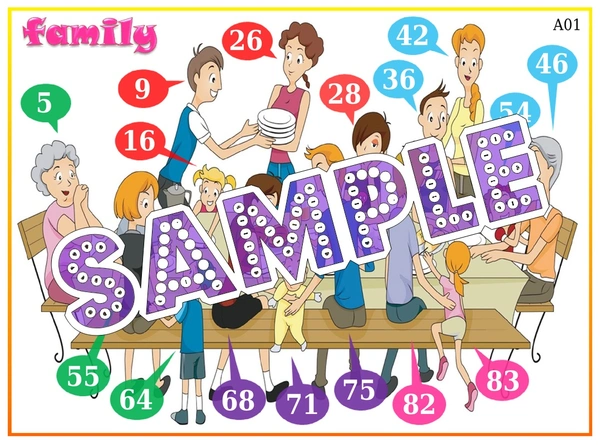perty My Family theme Tambola Housie (list2035_1) - 48