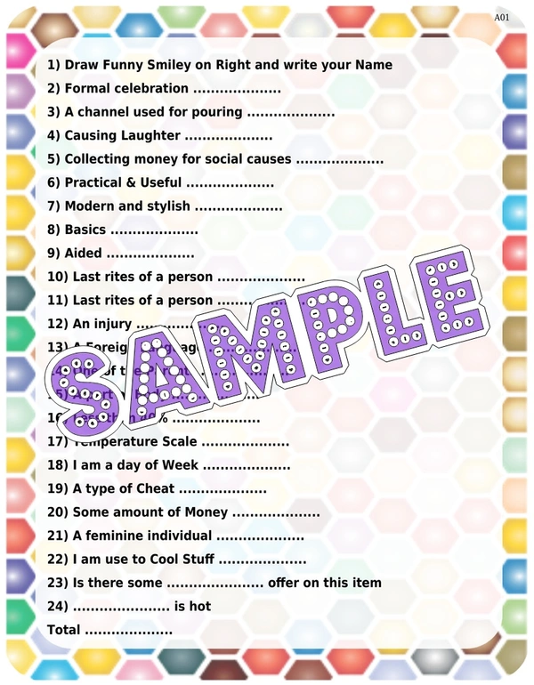 perty Naughty theme Paper Games (list1534_1) - 4