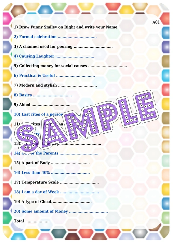 perty Naughty theme Paper Games (list1534_2) - 24