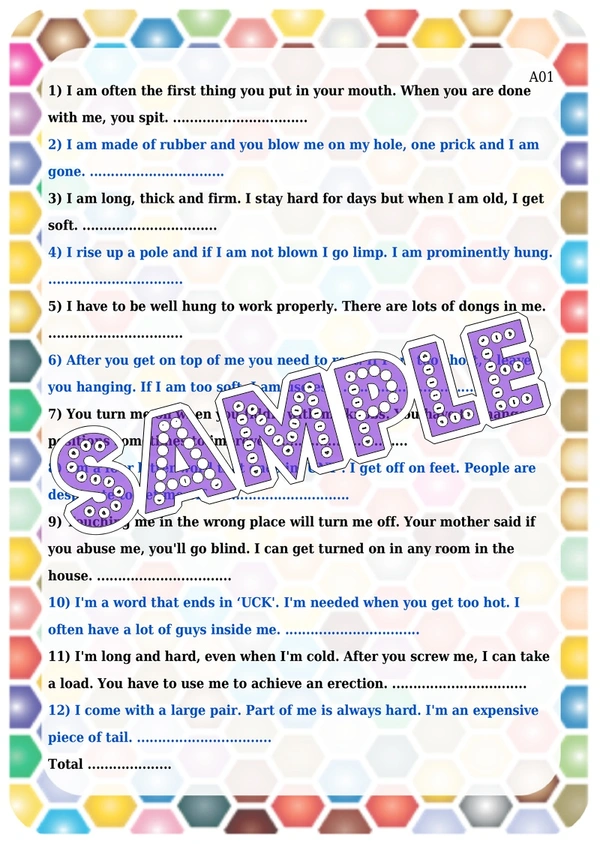 perty Naughty theme Paper Games (list1639_1) - 12
