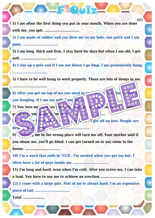 perty Naughty theme Paper Games (list1639_1) - 8