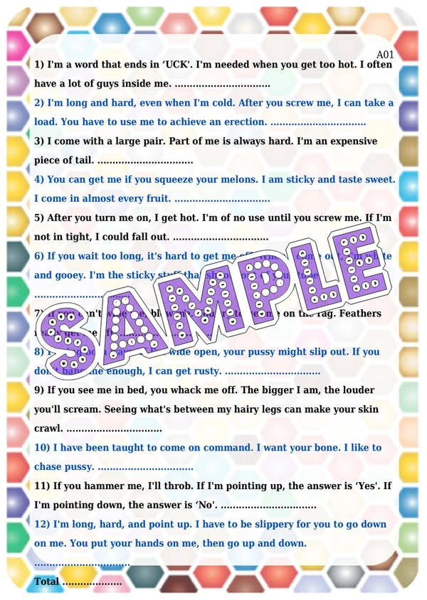 perty Naughty theme Paper Games (list1640_1) - 24