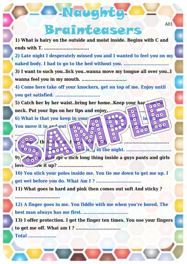 perty Naughty theme Paper Games (list1670_1) - 8