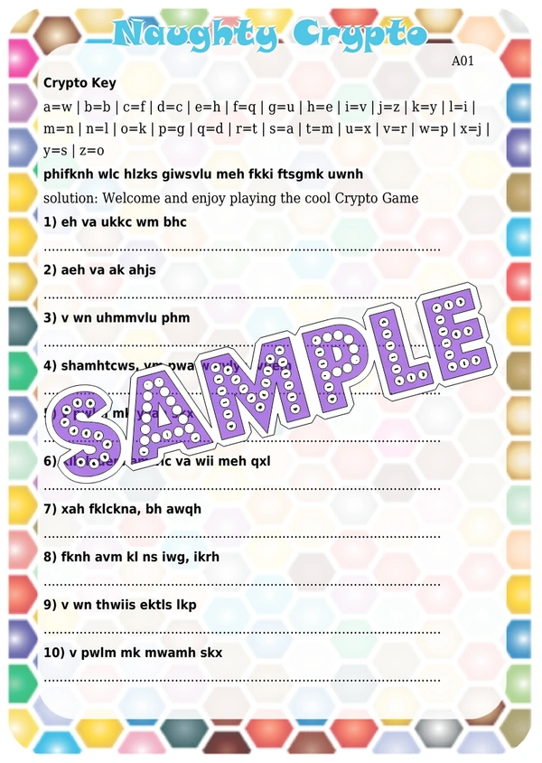 perty Naughty theme Paper Games (list1797_1) - 8