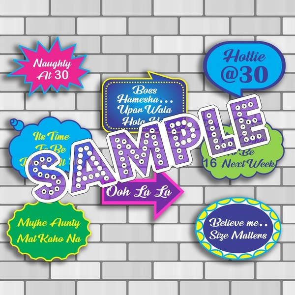 perty Naughty theme Props (list3390) - 6 x 4.4