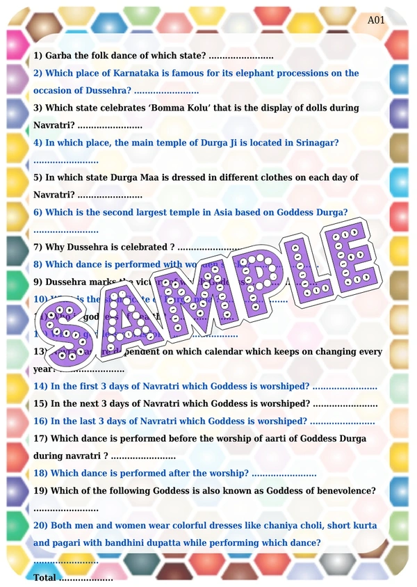 perty Navratri theme Paper Games (list1692_1) - 24