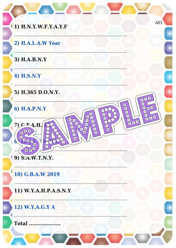 perty New Year theme Paper Games (list1701_1) - 24