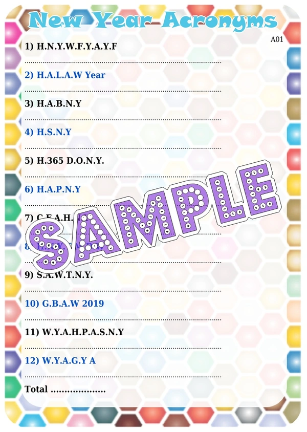 perty New Year theme Paper Games (list1701_1) - 8