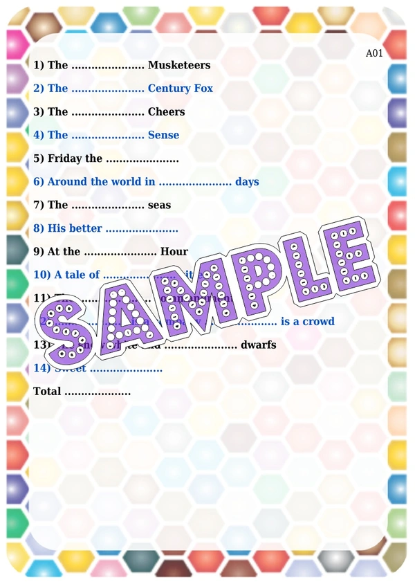 perty Number theme Paper Games (list1655_1) - 12