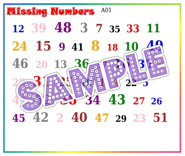 perty Number theme Paper Games (list607_1) - 72