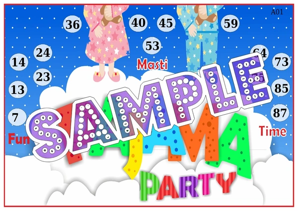 perty Pajama theme Tambola Housie (list1302_1) - 48