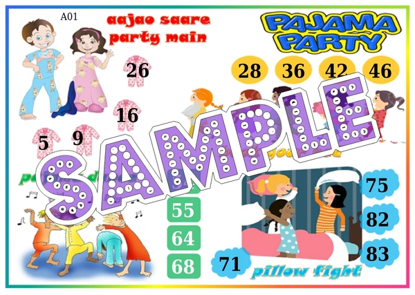 perty Pajama theme Tambola Housie (list721_2) - 24