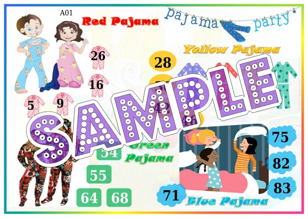 perty Pajama theme Tambola Housie (list722_2) - 48