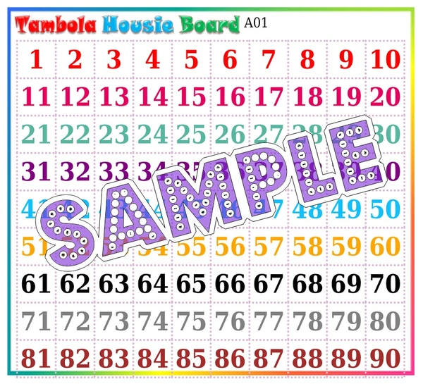 perty Plain theme Tambola Housie (list11_1) - 36