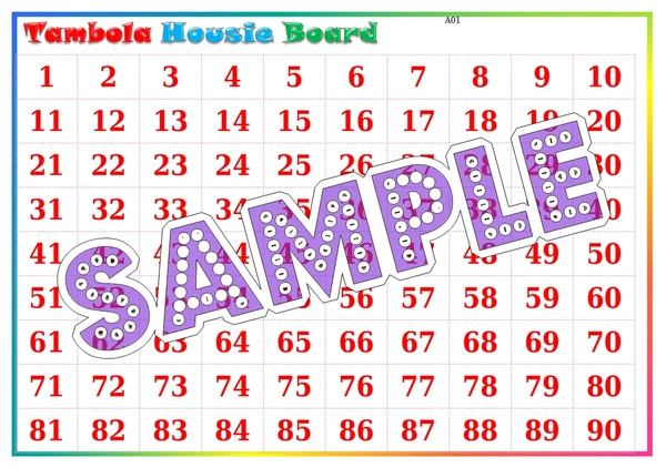 perty Plain theme Tambola Housie (list11_3) - 100