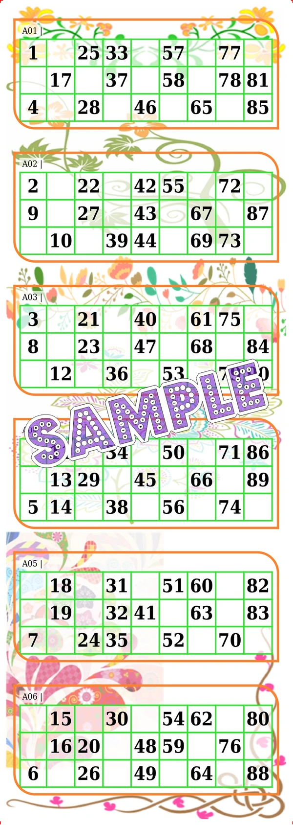 perty Plain theme Tambola Housie (list12_3) - 200