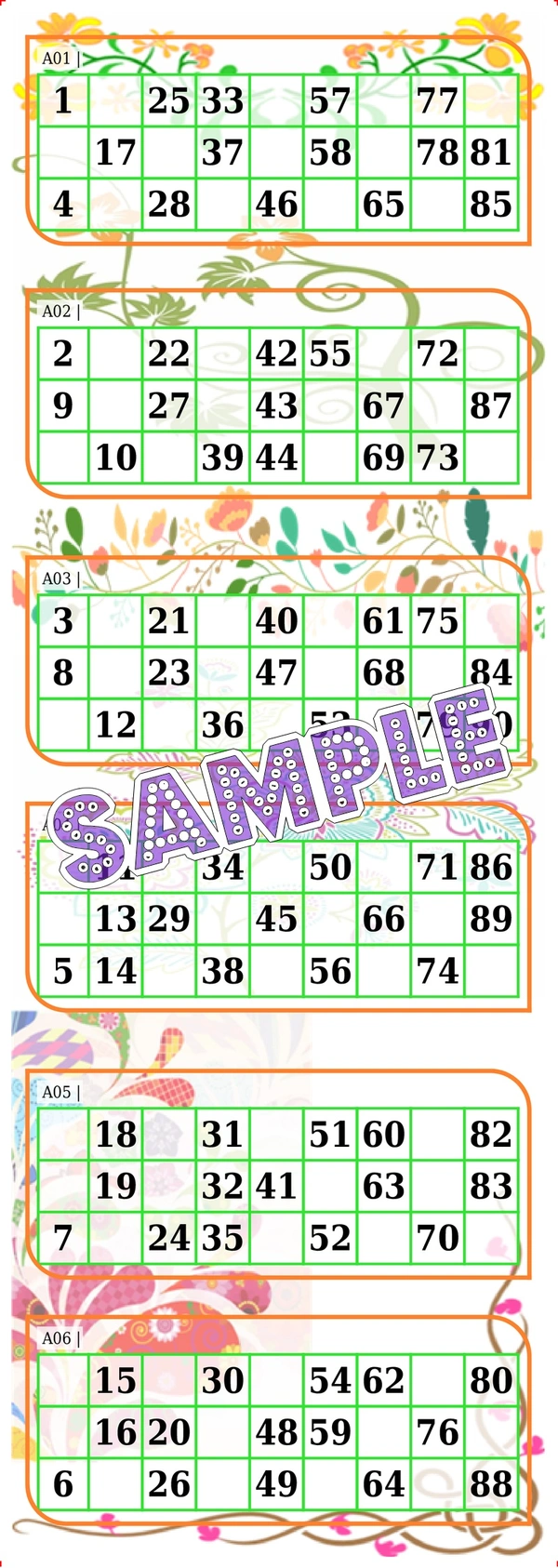 perty Plain theme Tambola Housie (list12_4) - 100