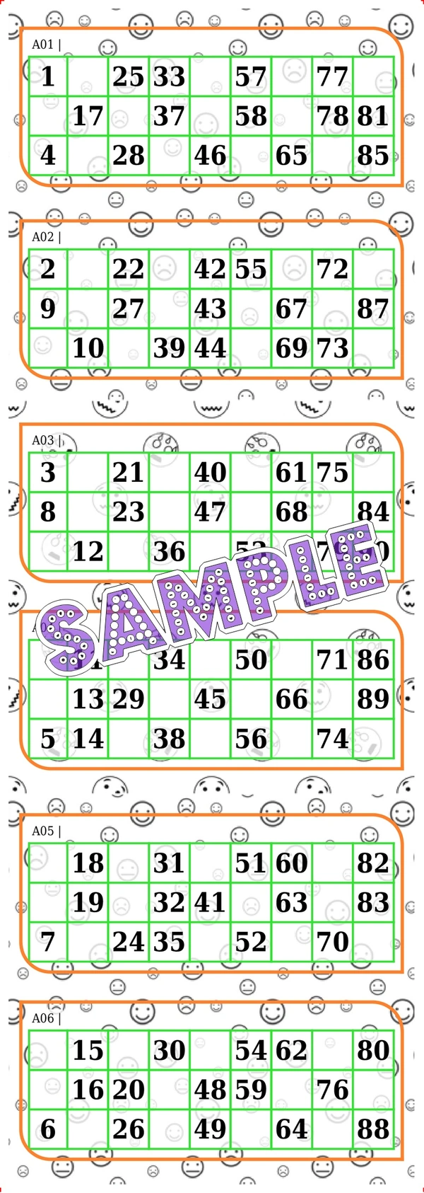 perty Plain theme Tambola Housie (list12_6) - 40