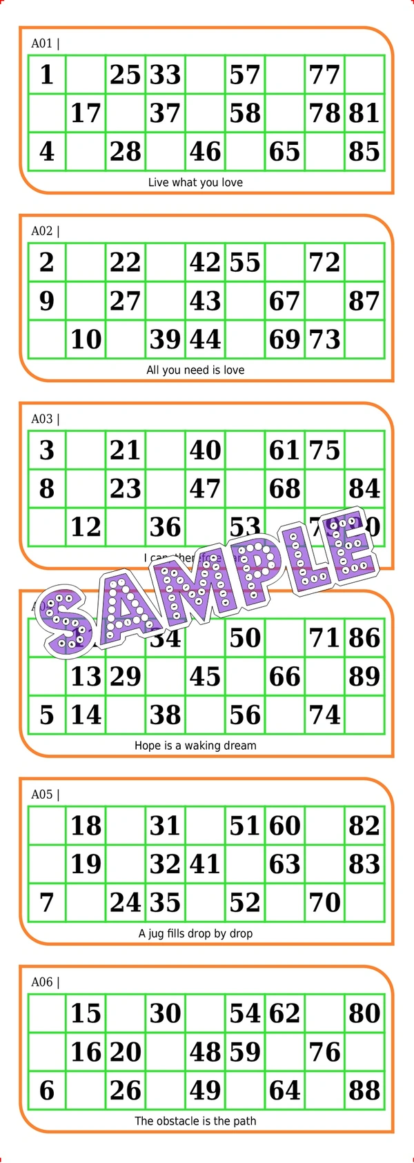 perty Plain theme Tambola Housie (list1435_1) - 3.9 x 10.8