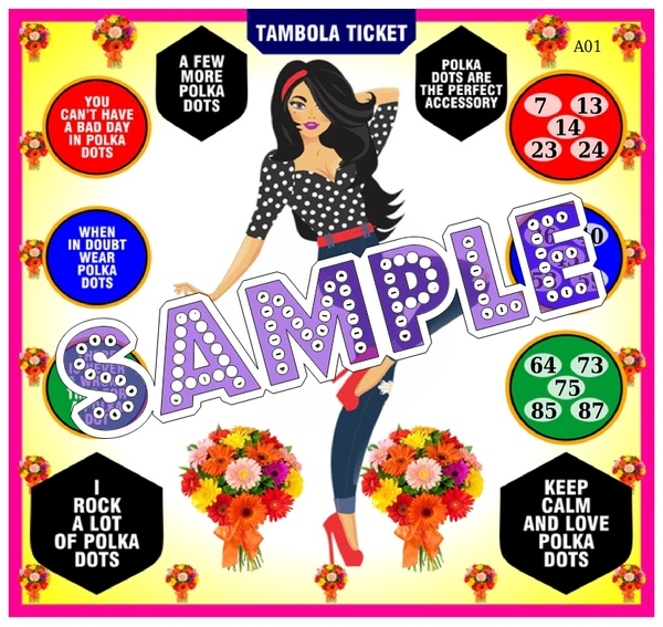 perty Polka Dots theme Tambola Housie (list3110_1) - 12