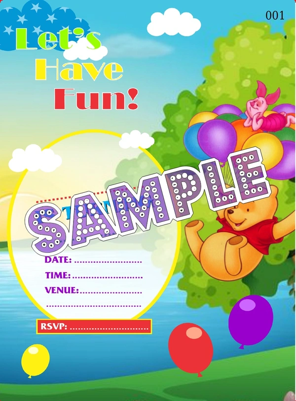 perty Pooh theme Cards (list3653_1) - 16
